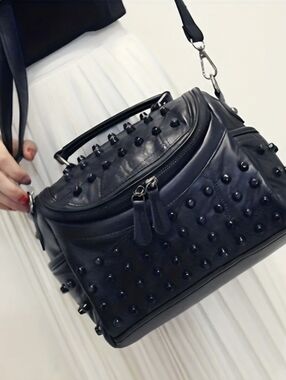 Studded Black Women’s Crossbody Bag -
